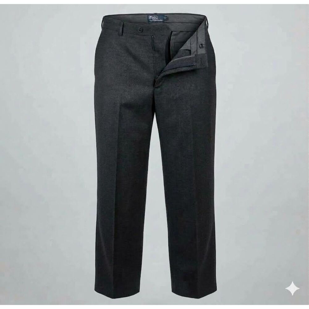 Polo Ralph Lauren VTG 100% Wool Made in Italy Men's Gray Dress Pants Size 34